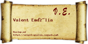 Valent Emília névjegykártya